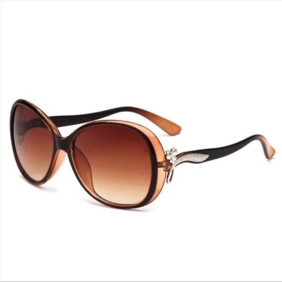 Brown Oversized Sunglasses Gradient Lenses Polarized New w Case - Picture 1 of 6